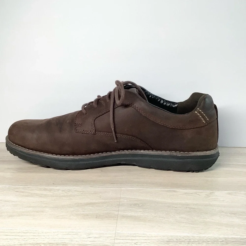 TIMBERLAND Mens Brown Leather Anti-Fatigue Oxfords Lace-up Shoe Casual US 13